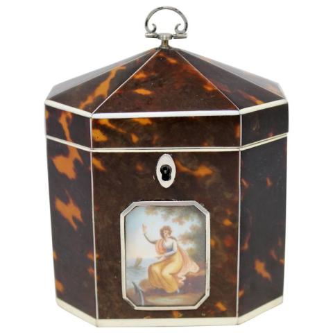 George III octagonal tea caddy